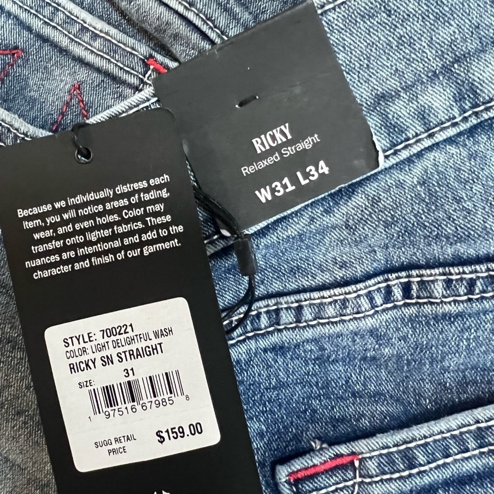 True Religion RICKY Relaxed Straight Men’s Jeans Size 31/34 NWT - Picture 4 of 9